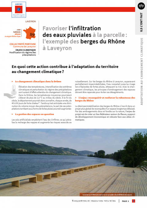 Favoriser l’infiltration  des eaux pluviales à la parcelle : l’exemple des berges du Rhône  à Laveyron
