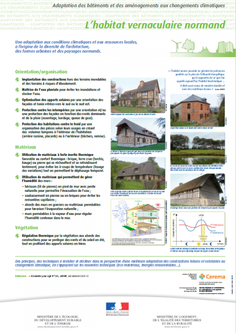 Adaptation des bâtiments et des aménagements aux changements climatiques :  L’habitat vernaculaire normand