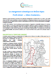 Le changement climatique en Rhône-Alpes Profil climat : « Sillon rhodanien»