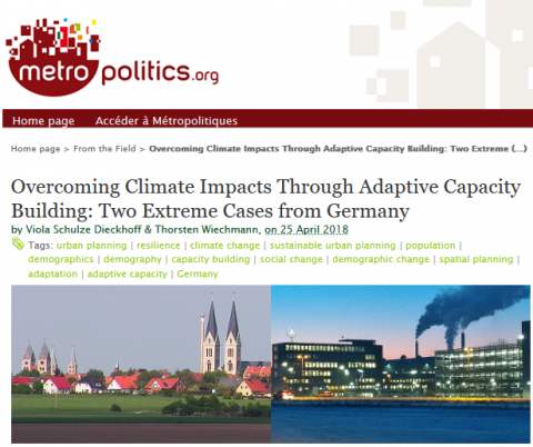 Overcoming Climate Impacts Through Adaptive Capacity-Building: Two Extreme Cases from Germany - Metropolitics