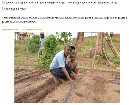 Micro irrigation et adaptation au changement climatique à Madagascar