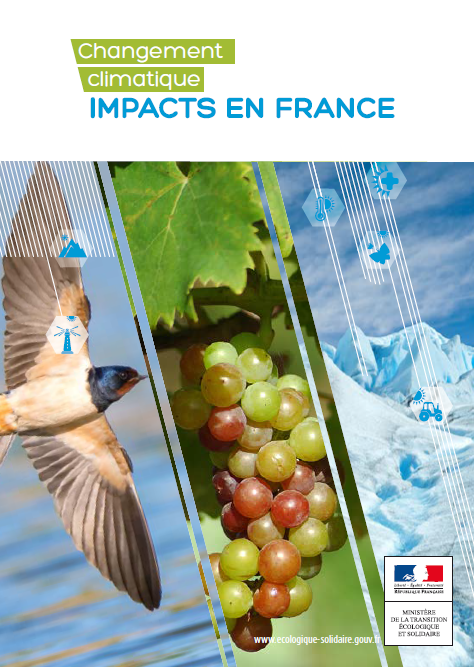 Couverture de la brochure « Changement climatique, impacts en France »